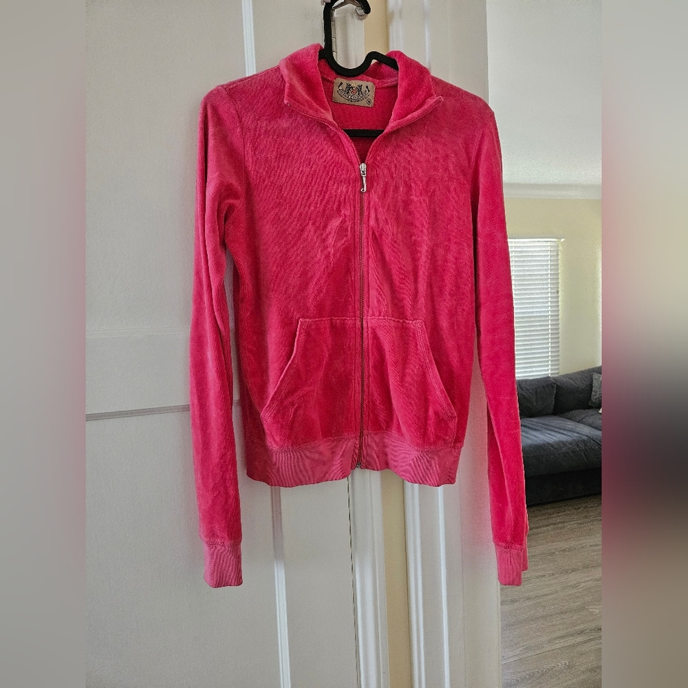Juicy Couture Pink Velour Fairfax Jacket sizes m